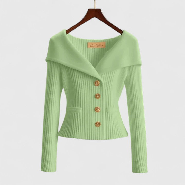 VIDAL BORDEAUX | GILET AJUSTÉ À COL LARGE POUR FEMMES