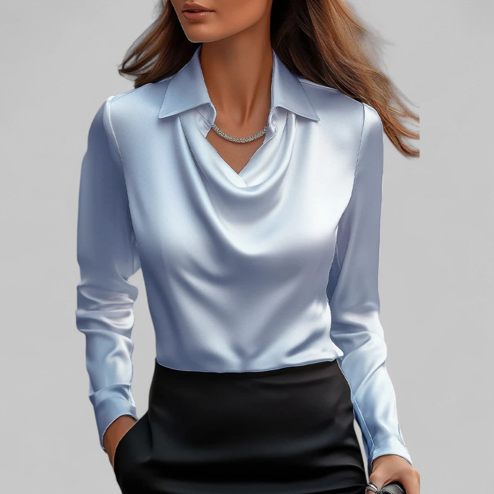 VIDAL BORDEAUX | BLOUSE EN SATIN DRAPÉE POUR FEMMES