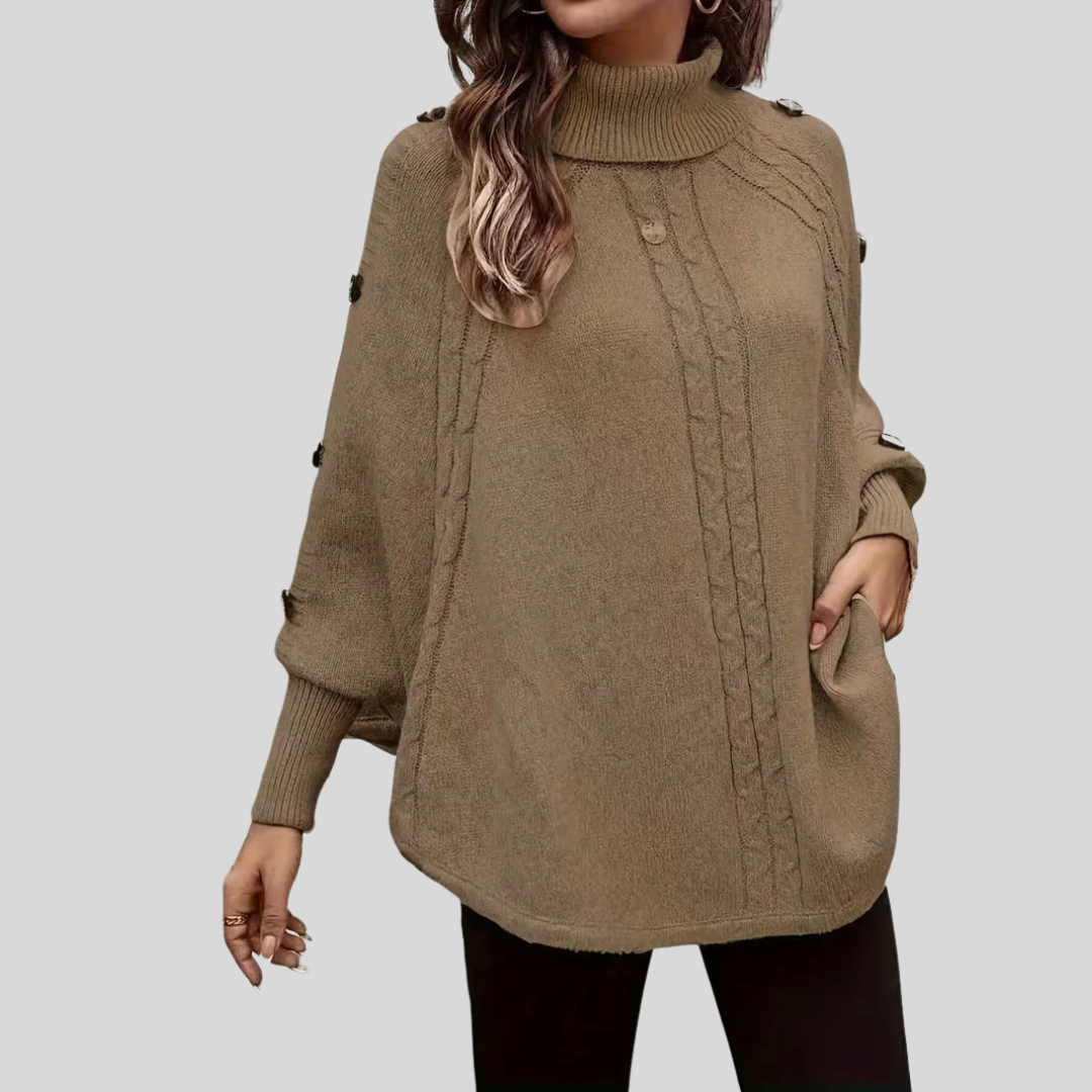 Norelle™ | Pull en maille torsadée à col montant