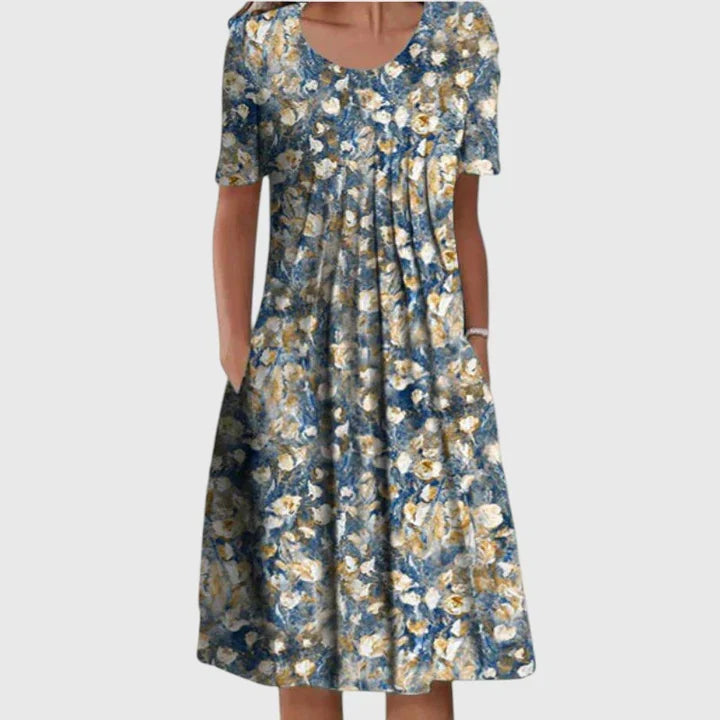 VIDAL BORDEAUX | ROBE ÉLÉGANTE À VOLANTS POUR FEMME