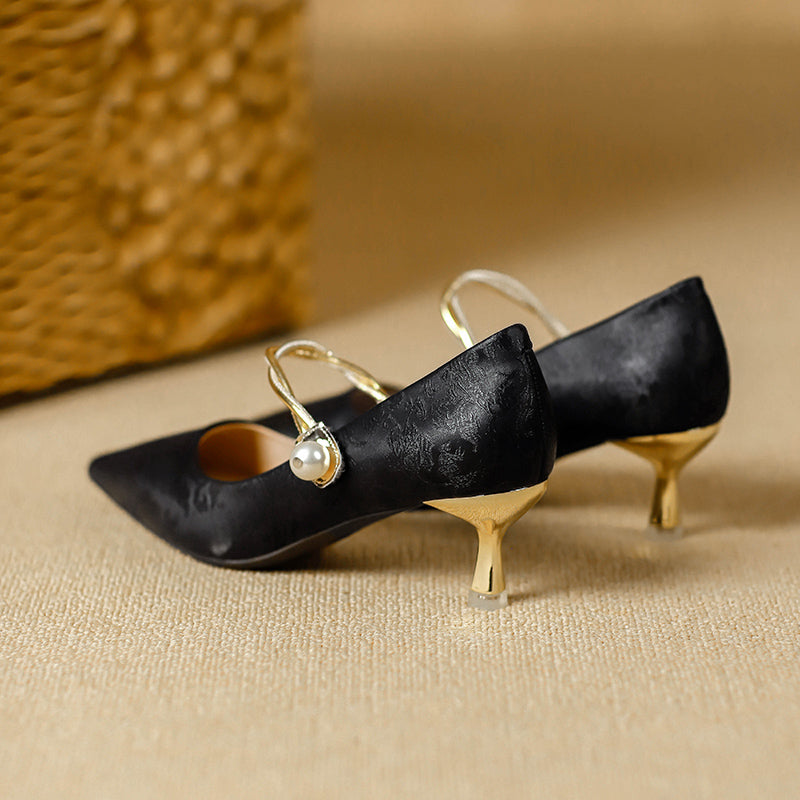 Camila | Talons Aiguilles avec Sangle en Perles