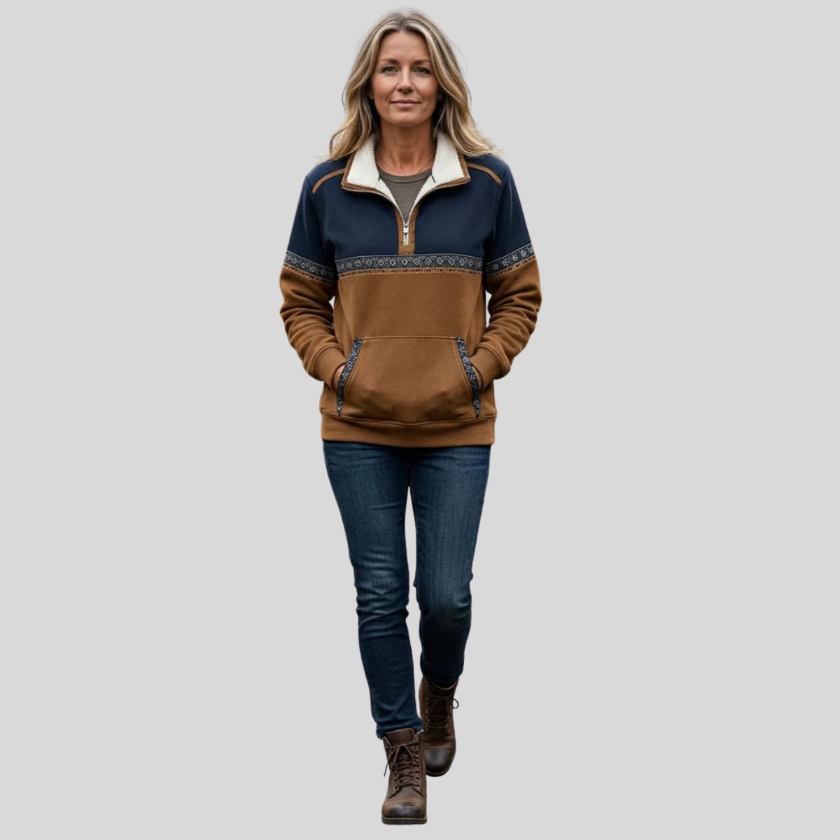 Alvette™ | Pull-over à col Sherpa à demi-fermeture éclair