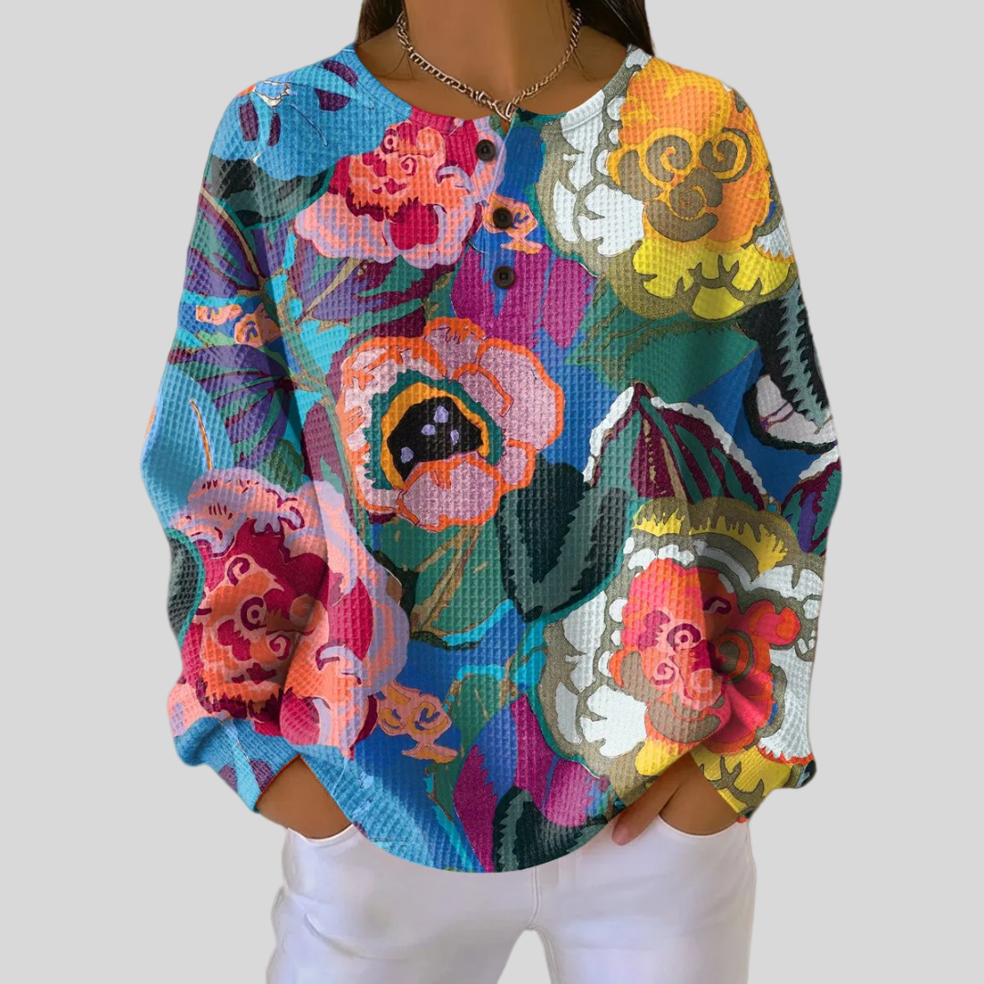 Adorna™ | Sweat-shirt Floral Coloré