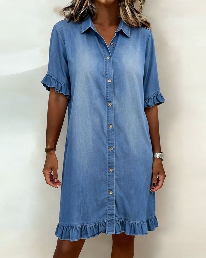 MOREAU LYON | ROBE MIDI EN DENIM MODERNE POUR FEMME