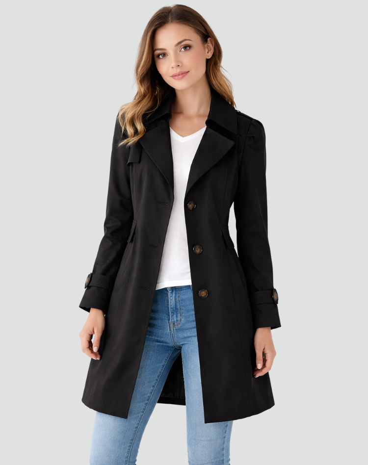 VIDAL BORDEAUX | TRANCHÉE MANTEAU CLASSIQUE À REVERS POUR FEMMES