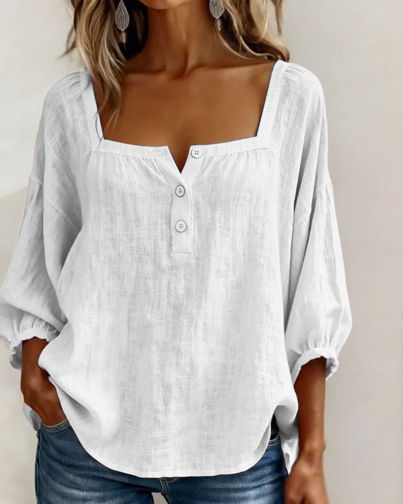 VIDAL BORDEAUX | BLOUSE À COL CARRE POUR FEMMES