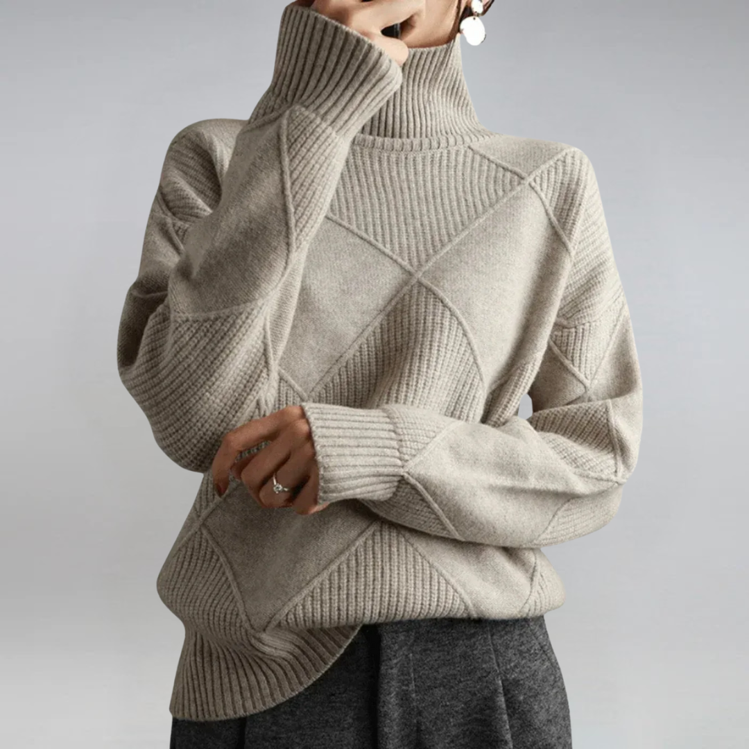 VIDAL BORDEAUX | PULL COL ROLÉ DÉTENDUE POUR FEMMES