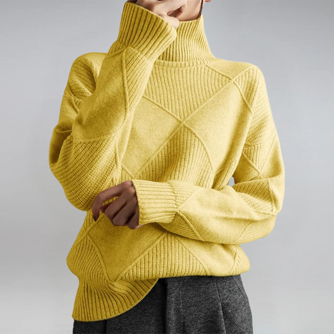 VIDAL BORDEAUX | PULL COL ROLÉ DÉTENDUE POUR FEMMES