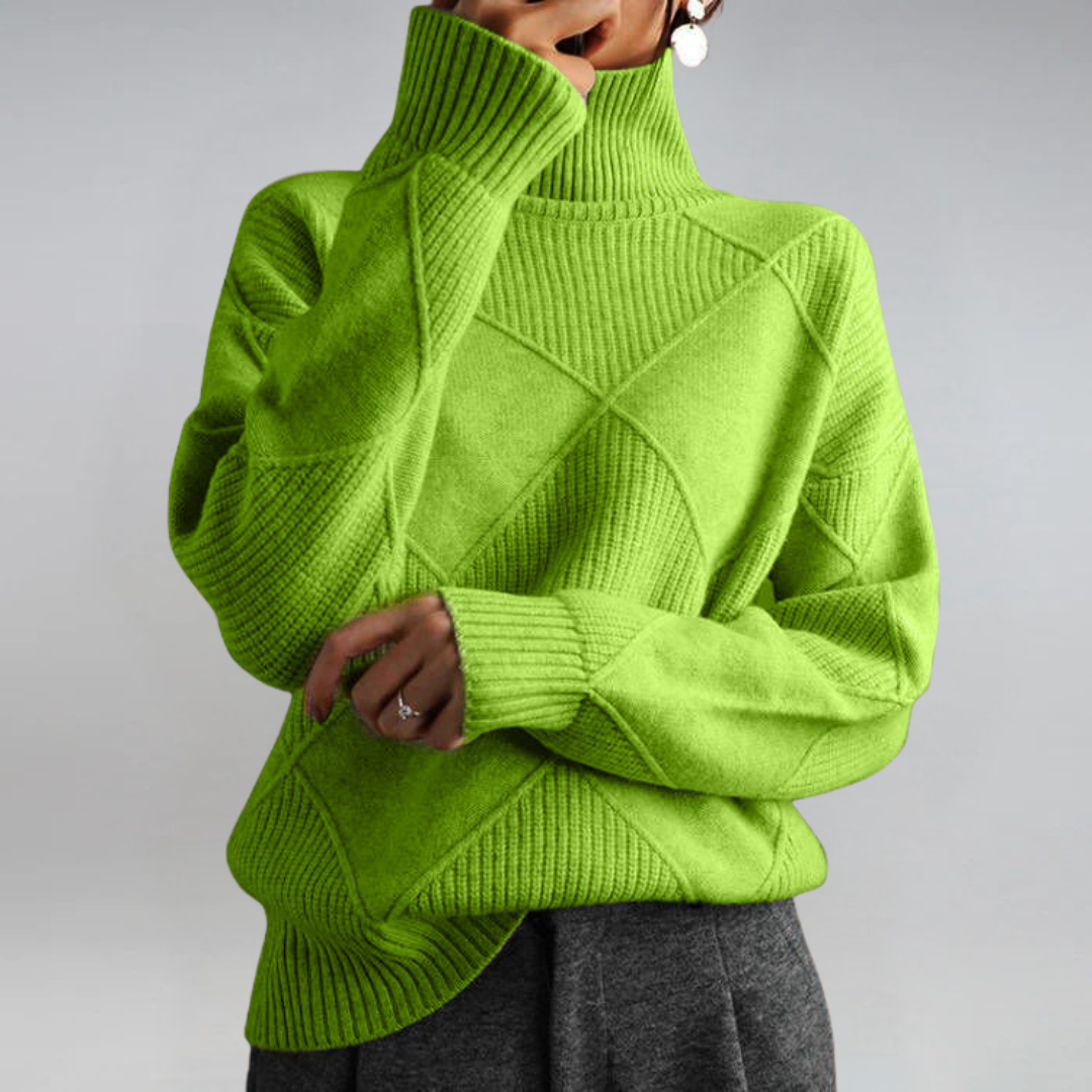 VIDAL BORDEAUX | PULL COL ROLÉ DÉTENDUE POUR FEMMES