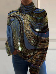 Cressida | Pull Col Roulé Étincelant de Noël