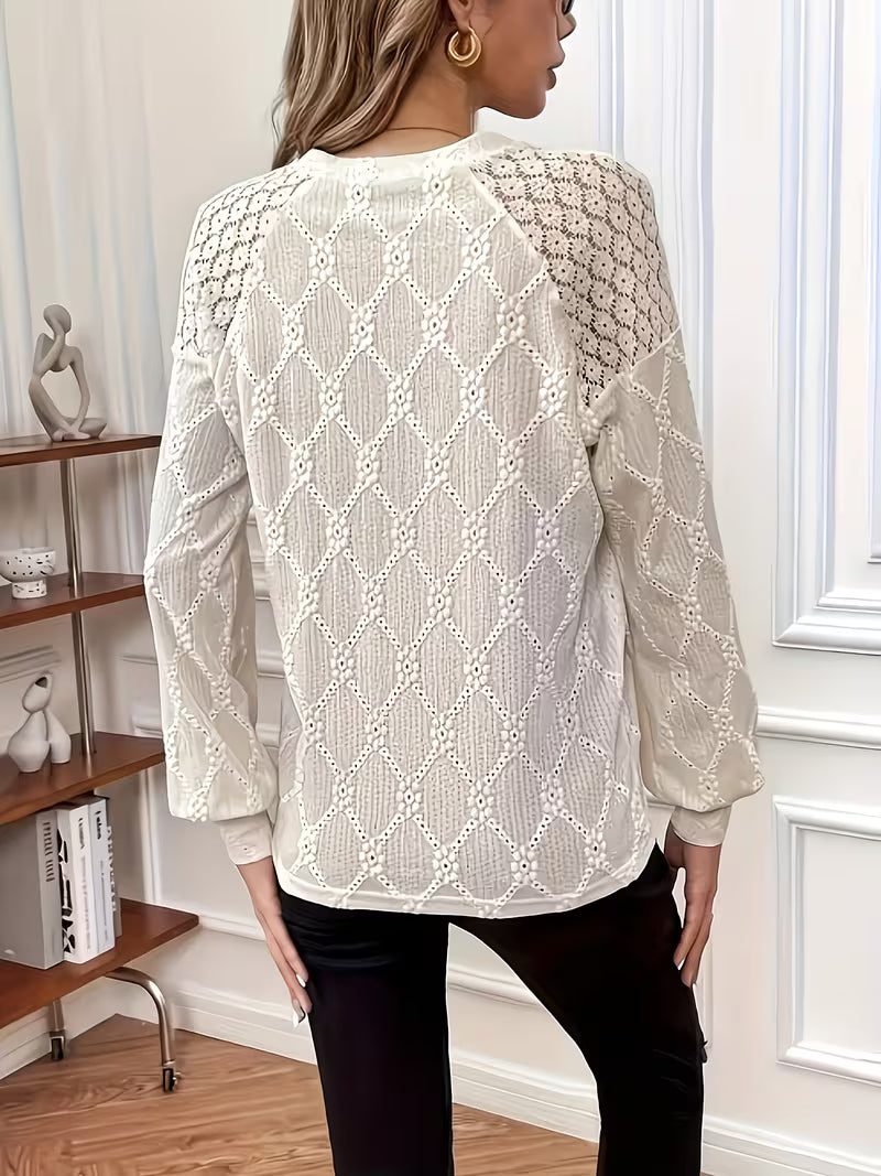 VIDAL BORDEAUX | BLOUSE TISSÉE COL ROND POUR FEMMES