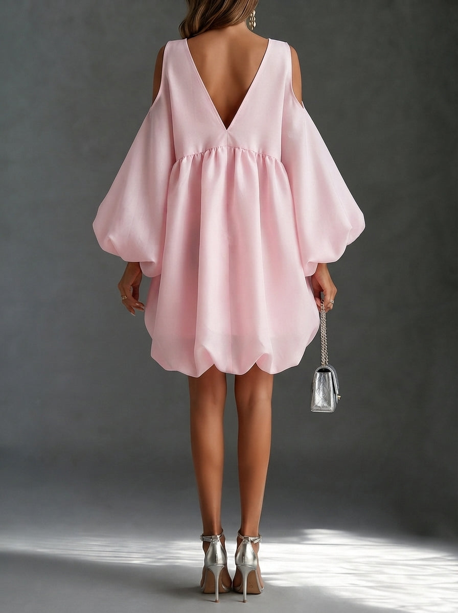 Daphne | Robe Mini à Épaules Dénudées et Manches Bouffantes