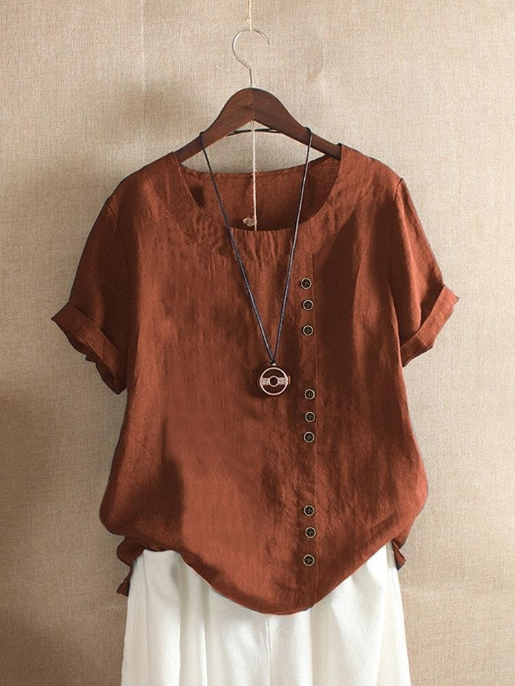 VIDAL BORDEAUX | BLOUSE EN COTON À BOUTONS POUR FEMMES