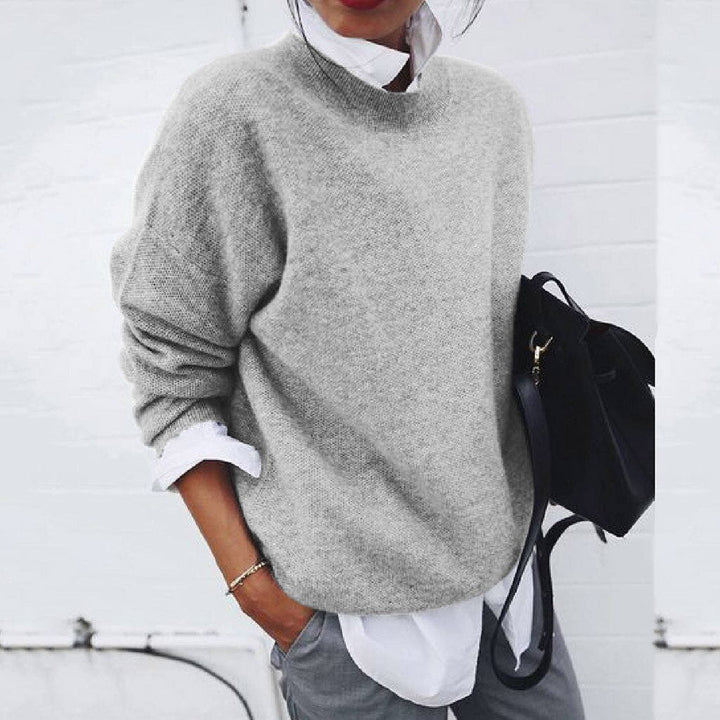 VIDAL BORDEAUX | PULL CLASSIQUE À COL ROND POUR FEMMES