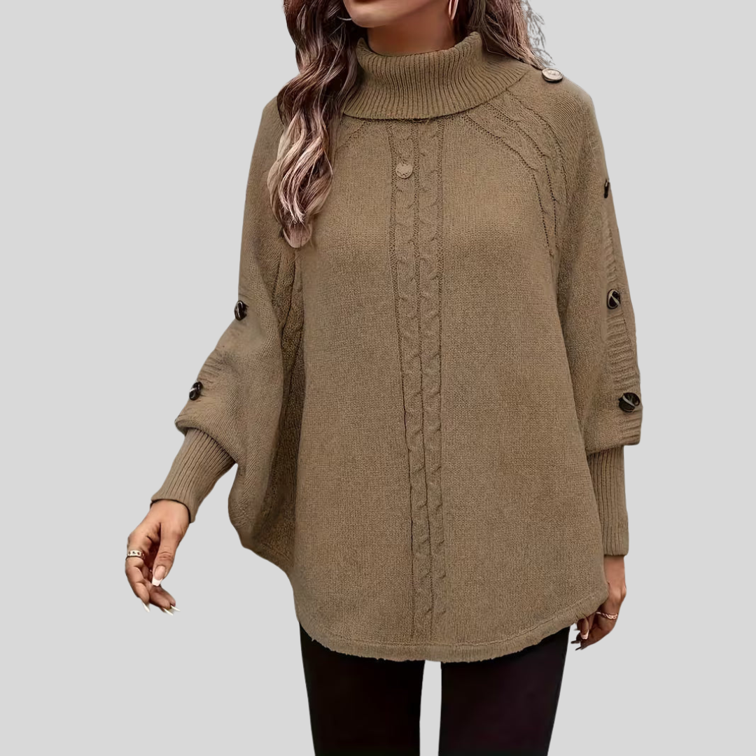 Norelle™ | Pull en maille torsadée à col montant