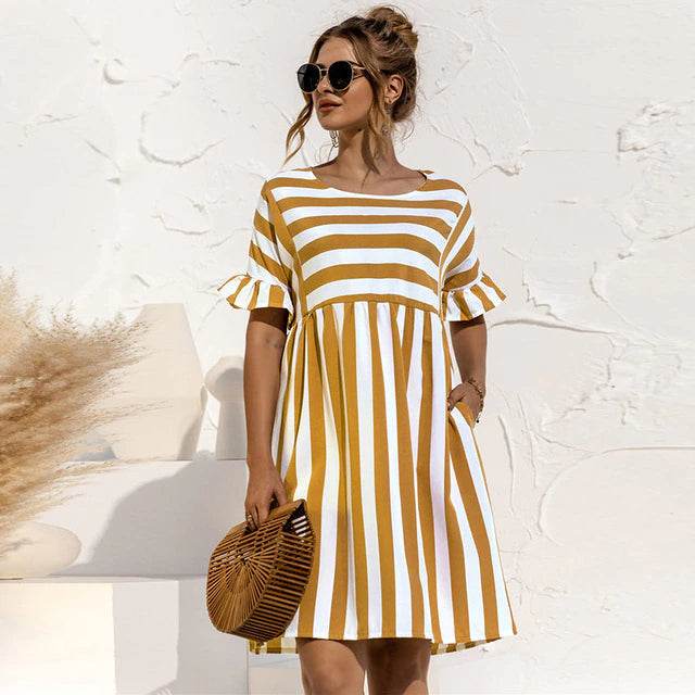 MOREAU LYON | ROBE DE PLAGE RAYÉE POUR FEMMES