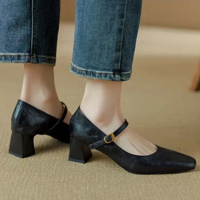 Emily | Mary Janes à talon bloc avec boucle