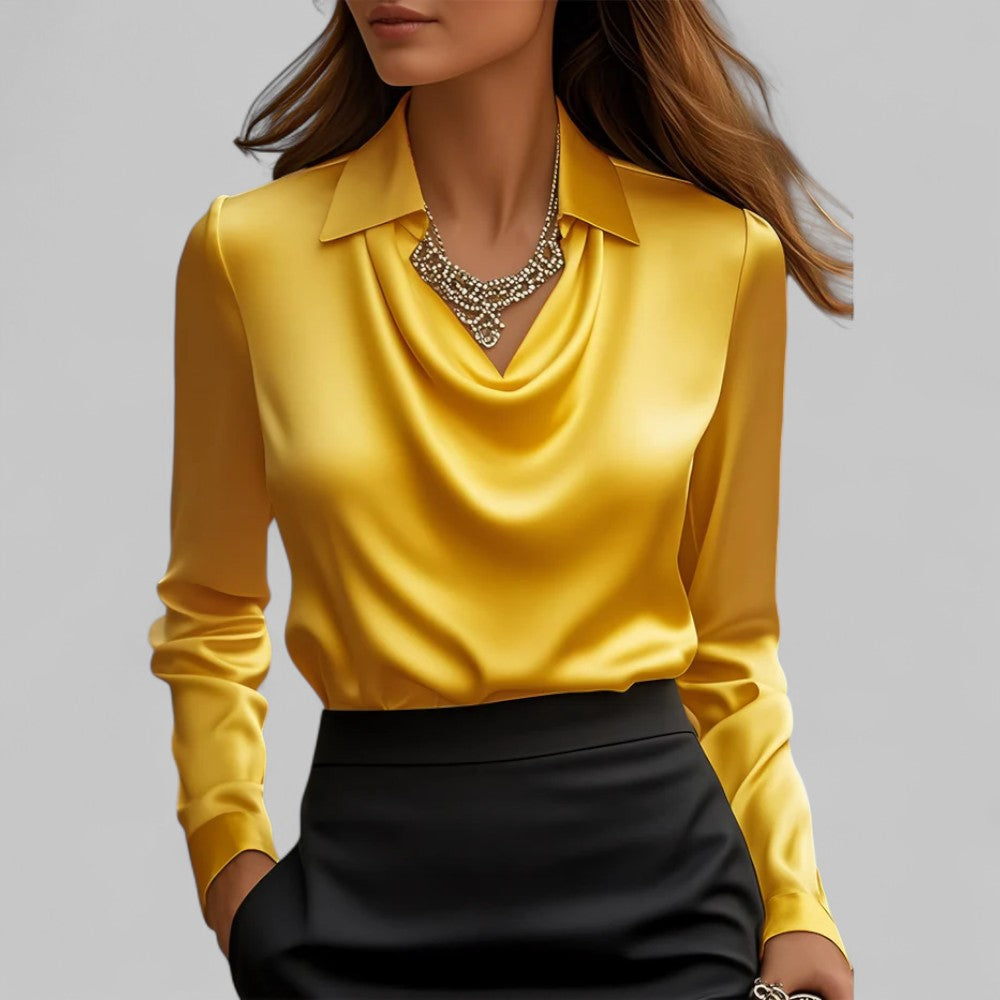 VIDAL BORDEAUX | BLOUSE EN SATIN DRAPÉE POUR FEMMES