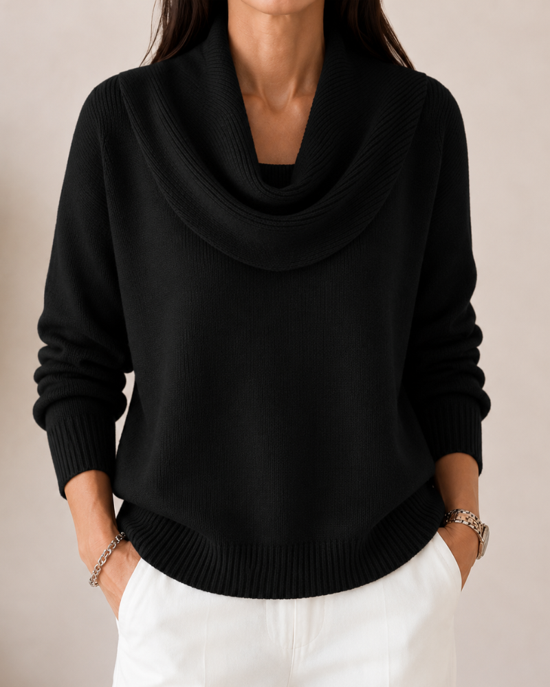 Caralina™ | Pull Tricoté Élégant à Col Bénitier