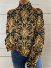 Pauline | Pull à col montant en paisley orné