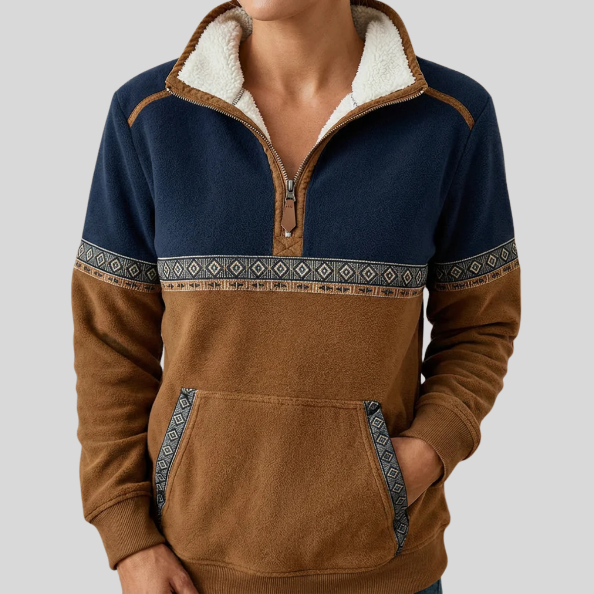 Alvette™ | Pull-over à col Sherpa à demi-fermeture éclair