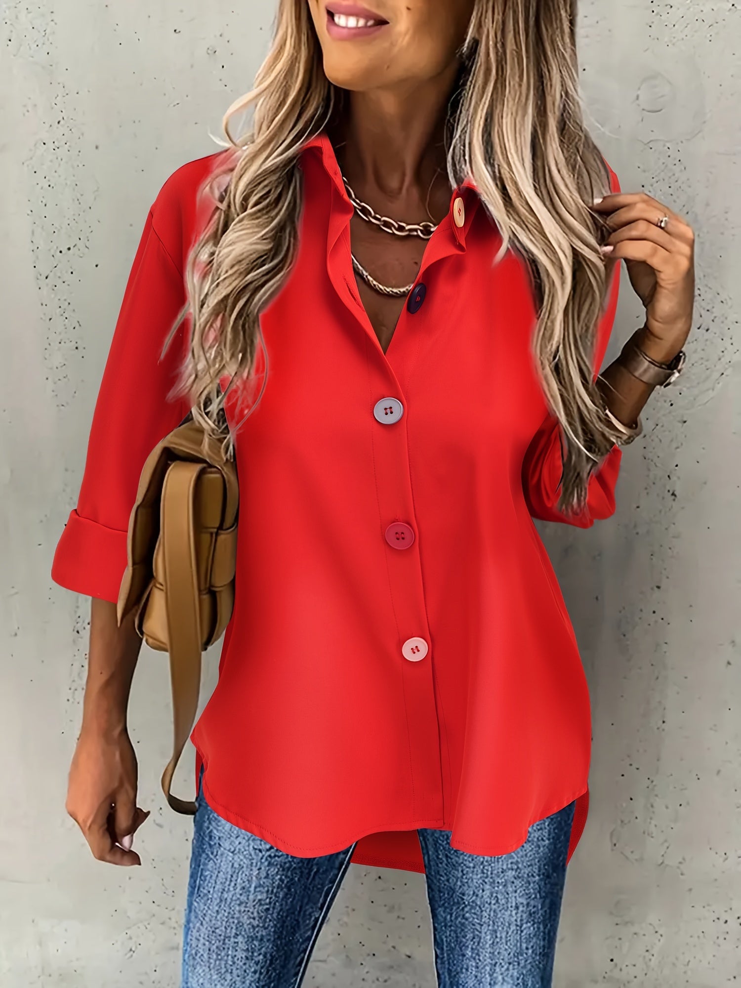 VIDAL BORDEAUX | CHIC BLOUSE À BOUTONS POUR FEMMES