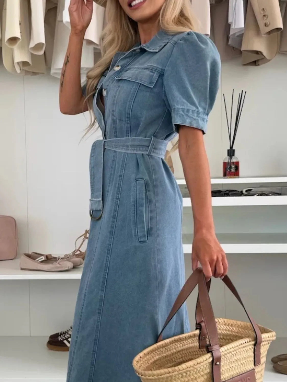 MOREAU LYON | ROBE CHEMISE EN DENIM POUR FEMMES