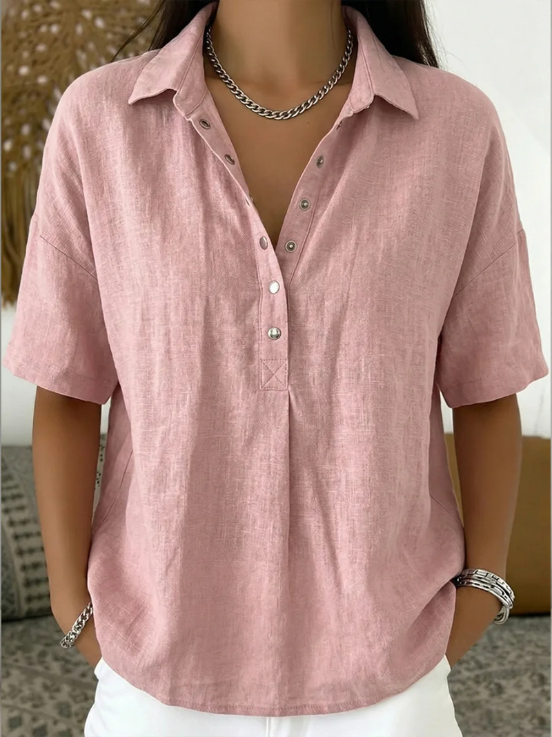 VIDAL BORDEAUX | BLOUSE BOUTONNÉE COL V POUR FEMME