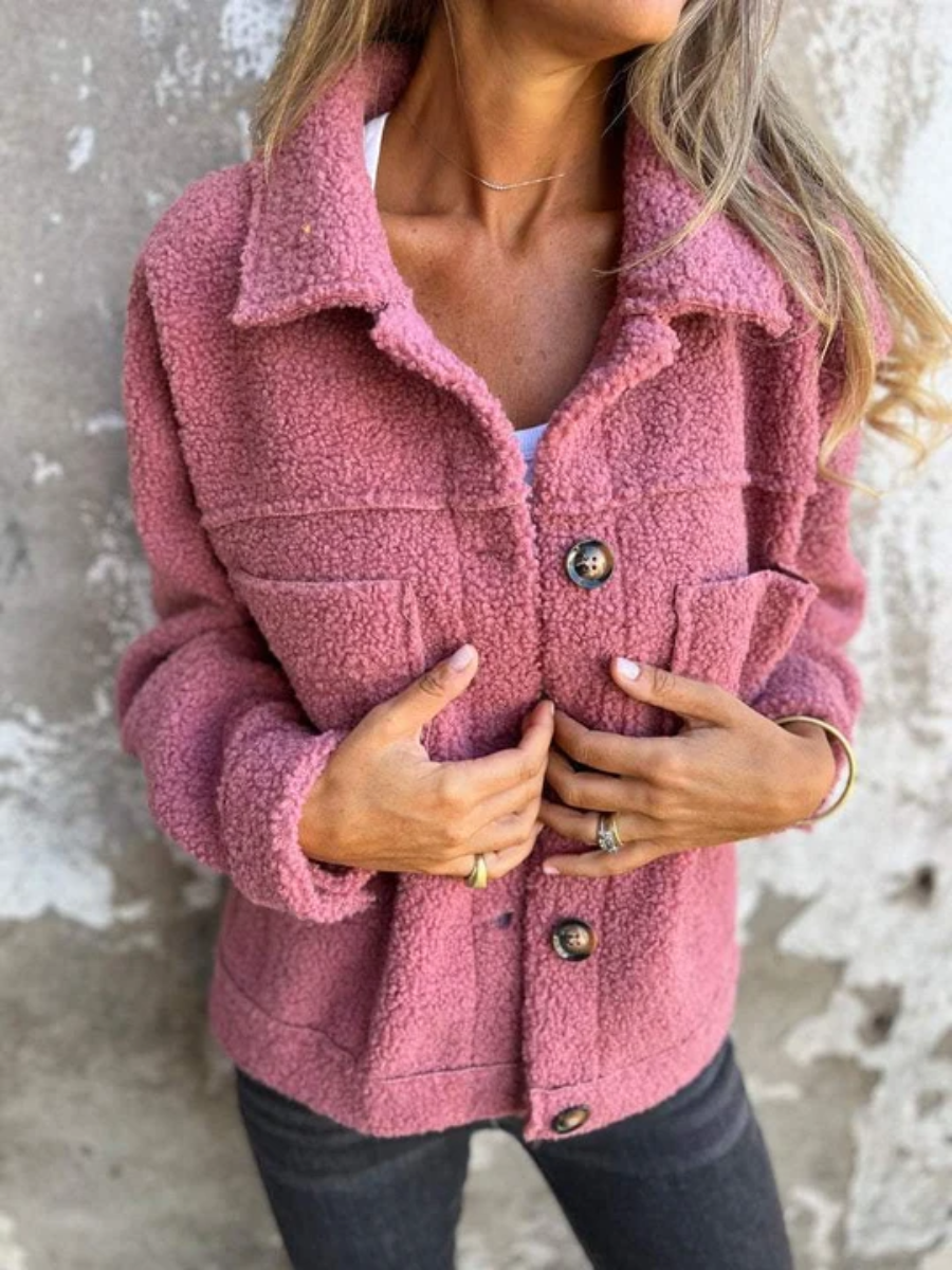 VIDAL BORDEAUX | MANTEAU À BOUTONS TEXTURÉ POUR FEMMES