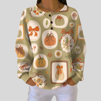 Tawnie™ | Sweat-shirt Bows And Pumpkins