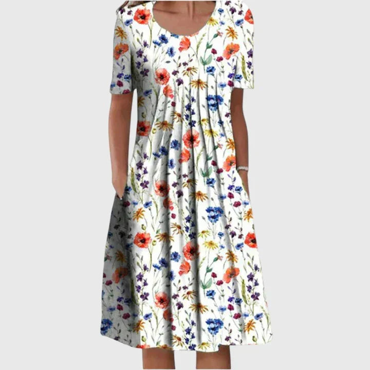VIDAL BORDEAUX | ROBE ÉLÉGANTE À VOLANTS POUR FEMME