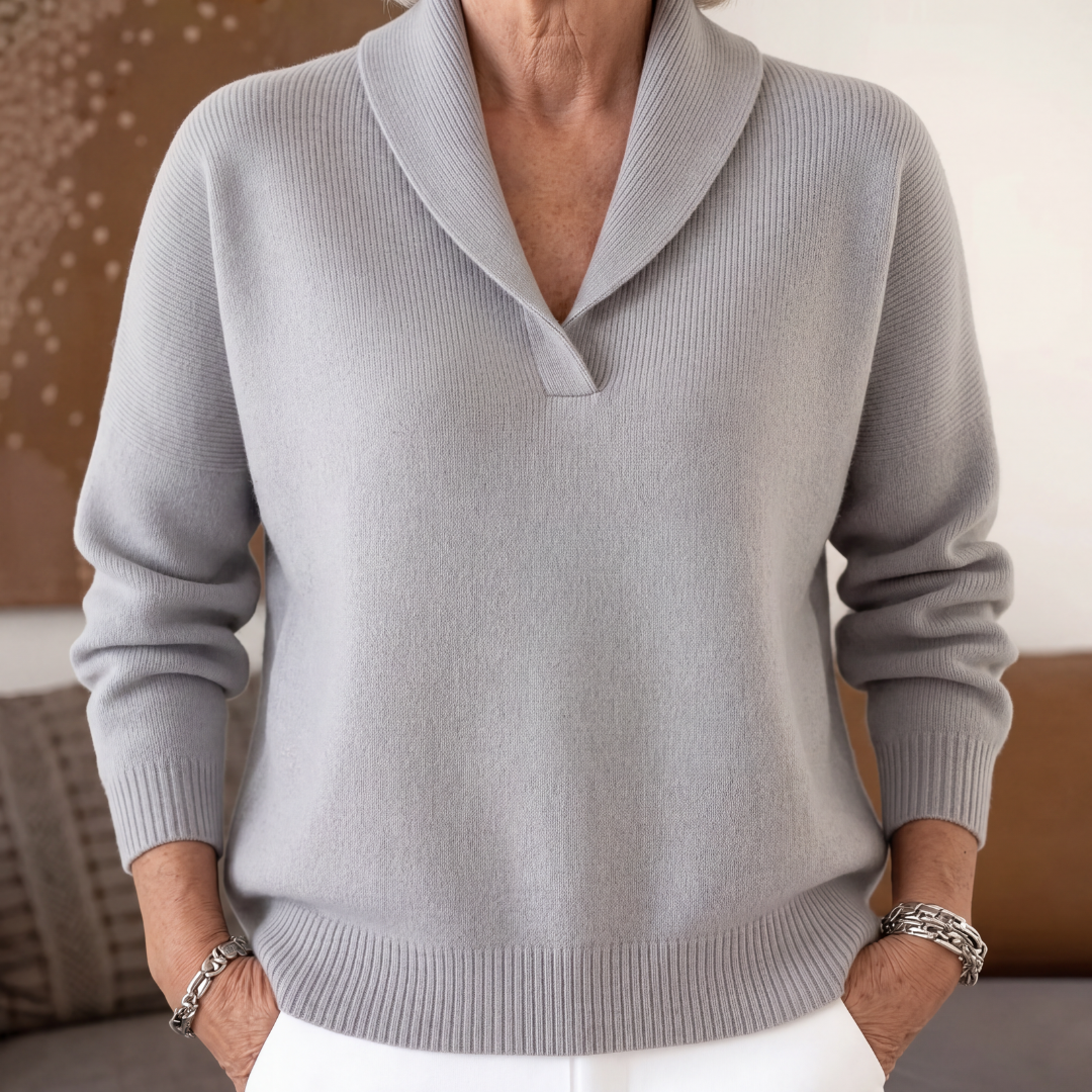 VIDAL BORDEAUX | PULL AMPLE À COL EN V POUR FEMMES