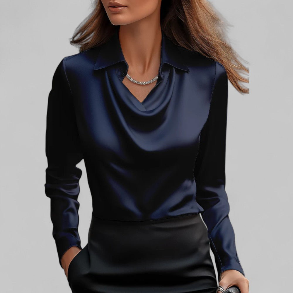 VIDAL BORDEAUX | BLOUSE EN SATIN DRAPÉE POUR FEMMES