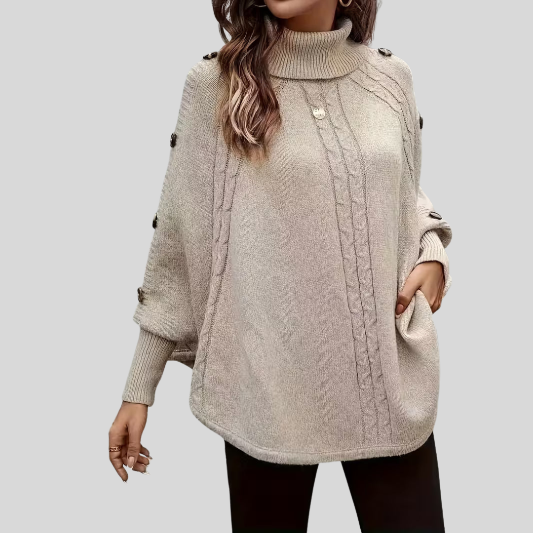 Norelle™ | Pull en maille torsadée à col montant