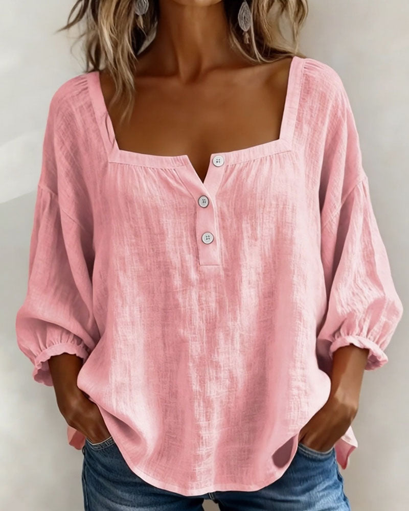 VIDAL BORDEAUX | BLOUSE À COL CARRE POUR FEMMES