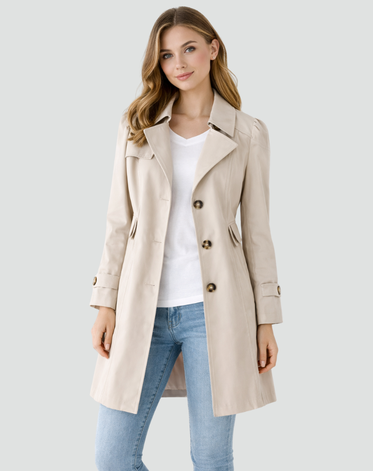 VIDAL BORDEAUX | TRANCHÉE MANTEAU CLASSIQUE À REVERS POUR FEMMES