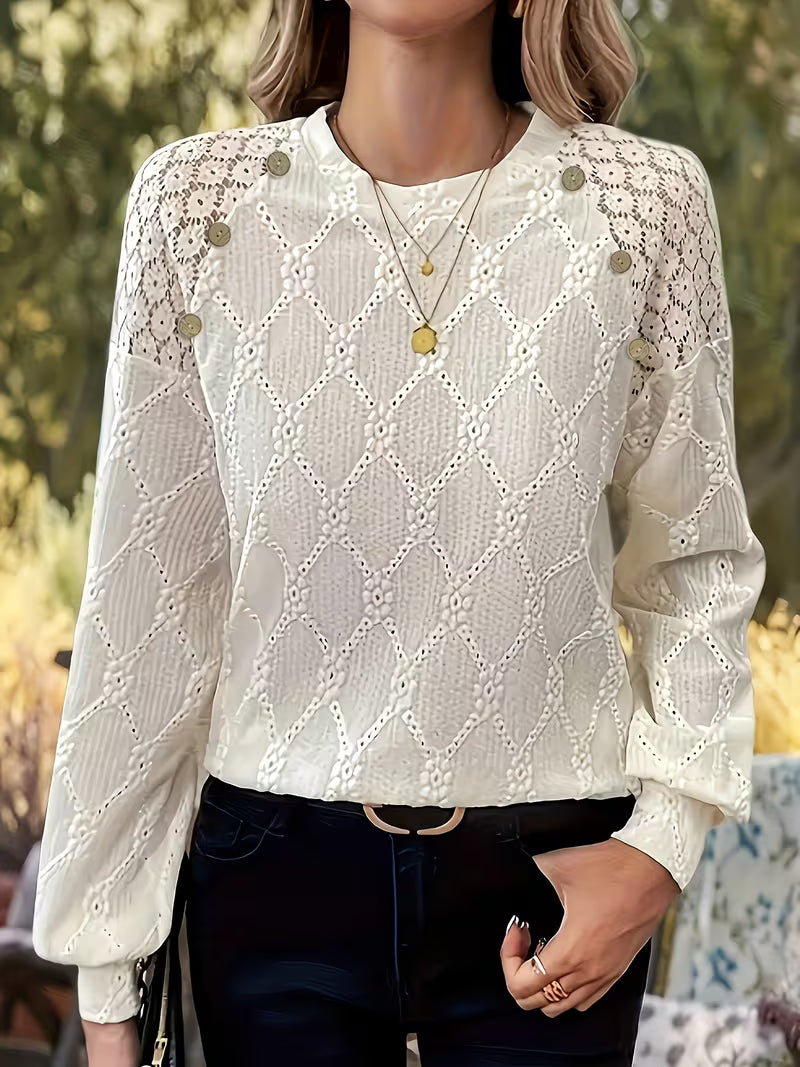 VIDAL BORDEAUX | BLOUSE TISSÉE COL ROND POUR FEMMES
