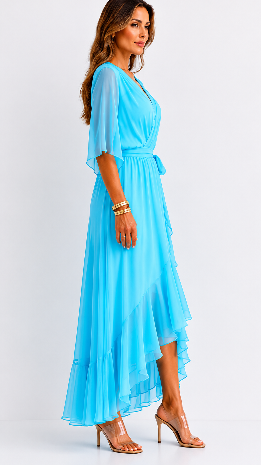 MOREAU LYON | ROBE EN CHIFFON À ENVELOPPER POUR FEMMES