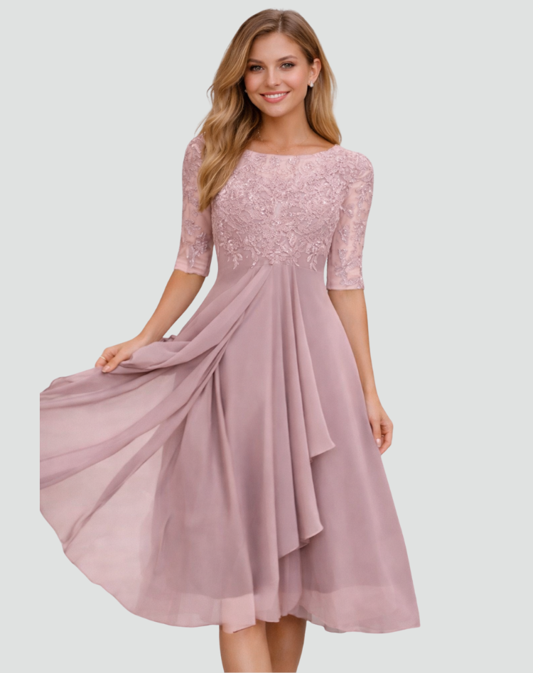 MOREAU LYON | ROBE MIDI EN TULLE À DENTELLE POUR FEMMES