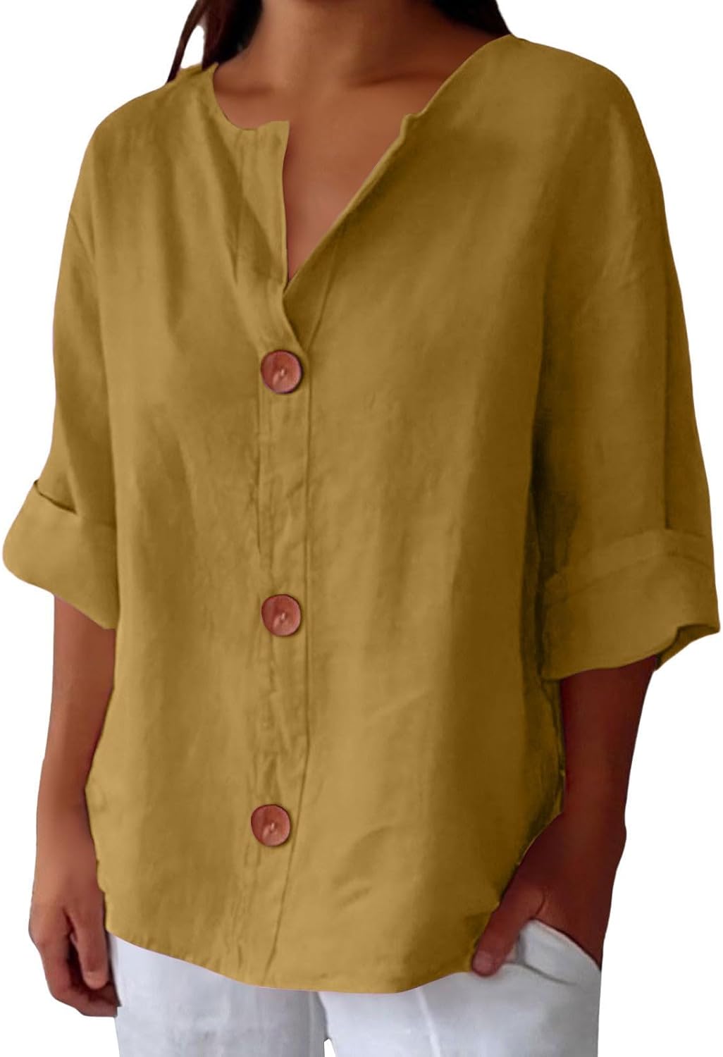VIDAL BORDEAUX | CHEMISE À COL EN V POUR FEMMES
