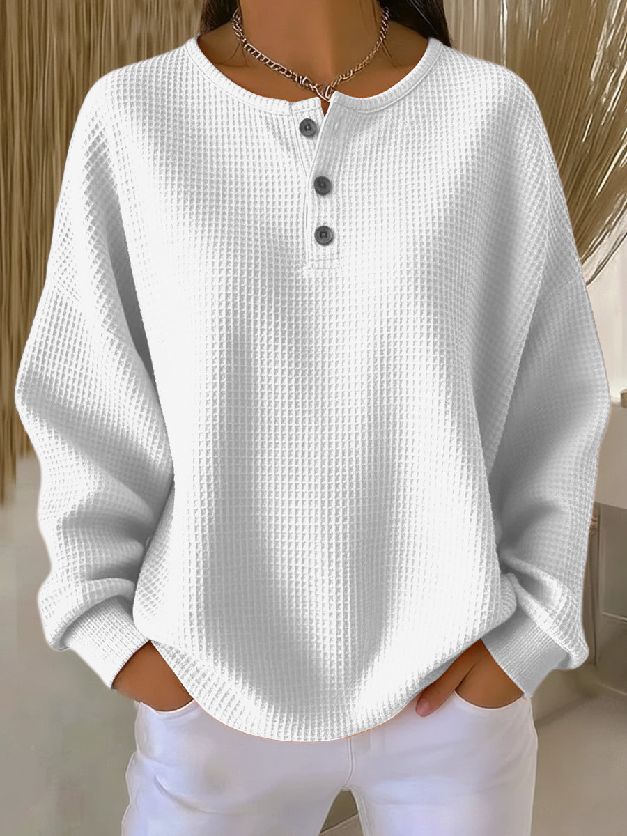 Mirabel™ | Sweat-shirt Henley en Gaufre Confortable