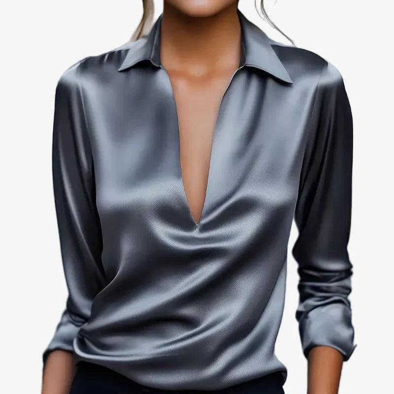 VIDAL BORDEAUX | BLOUSE SATINÉE ÉLÉGANTE POUR FEMMES