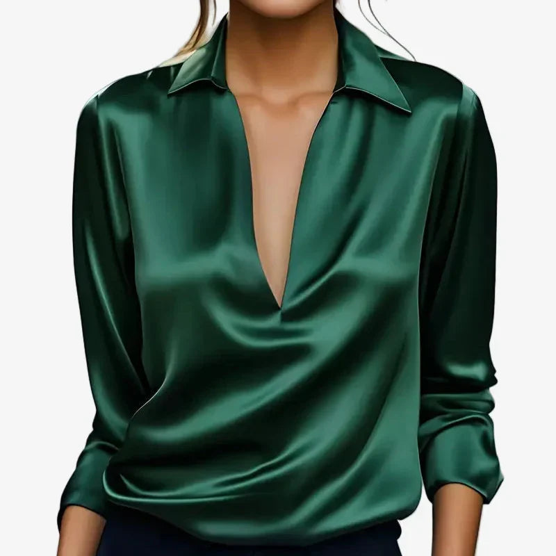 VIDAL BORDEAUX | BLOUSE SATINÉE ÉLÉGANTE POUR FEMMES