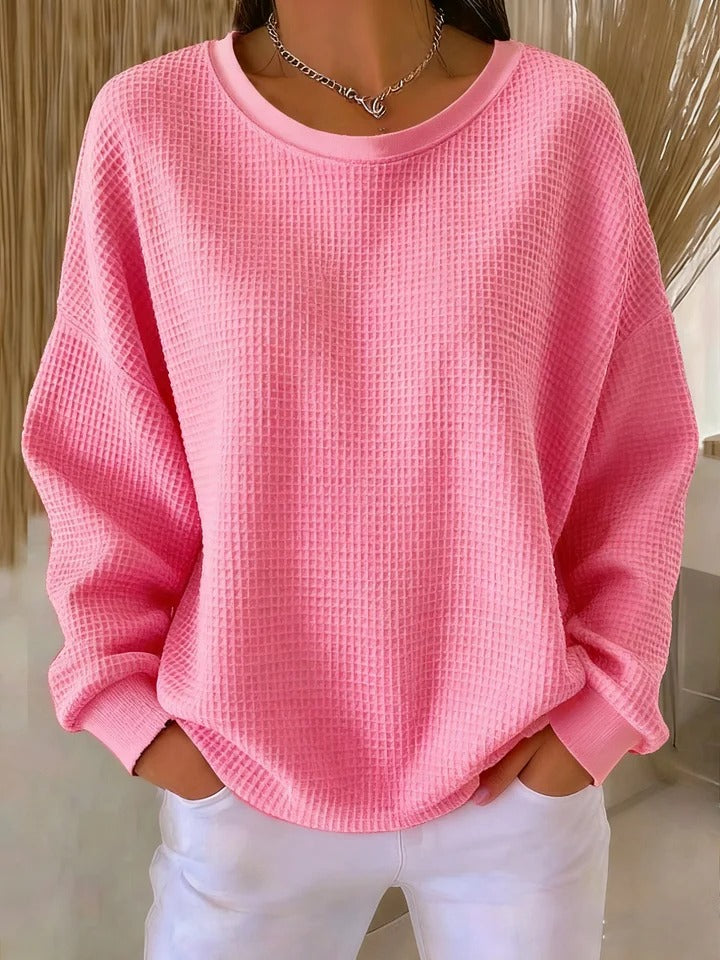 VIDAL BORDEAUX | PULL OVERSIZE EN MAILLE GAUFRÉE POUR FEMME