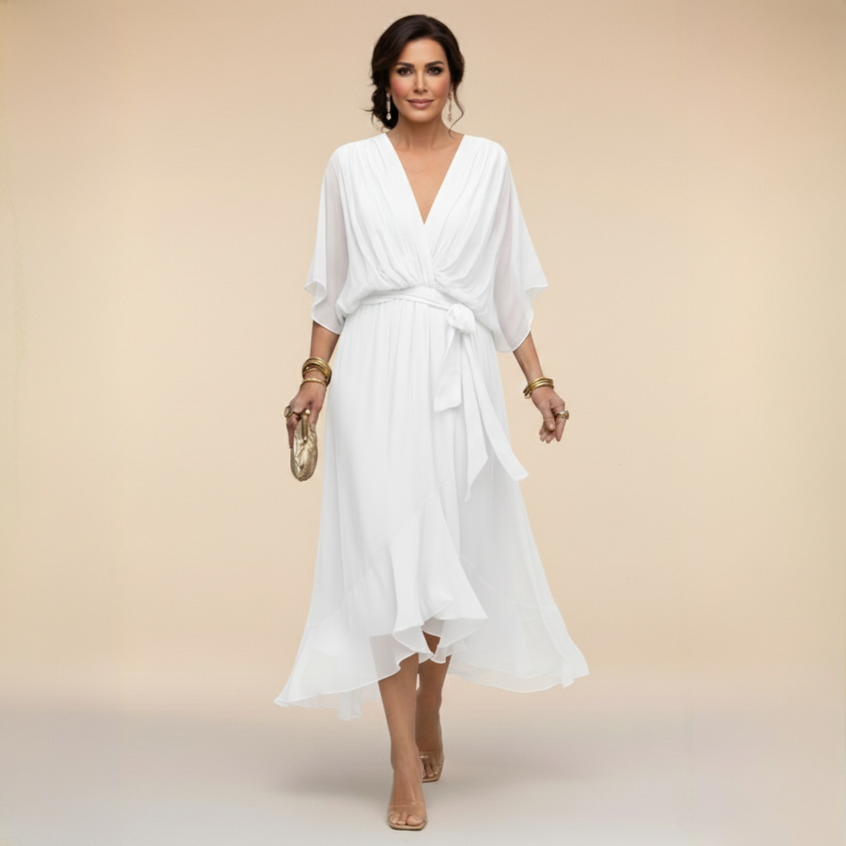 MOREAU LYON | ROBE FLUIDE EN CHIFFON POUR FEMMES