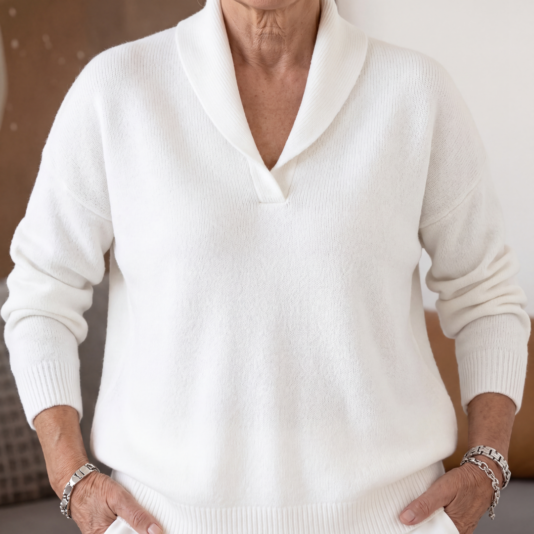 VIDAL BORDEAUX | PULL AMPLE À COL EN V POUR FEMMES