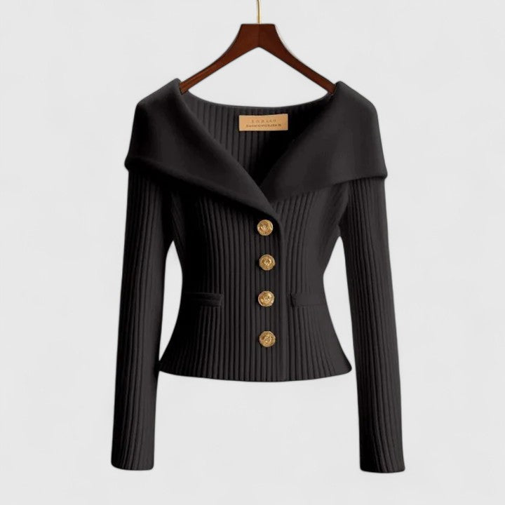 VIDAL BORDEAUX | GILET AJUSTÉ À COL LARGE POUR FEMMES