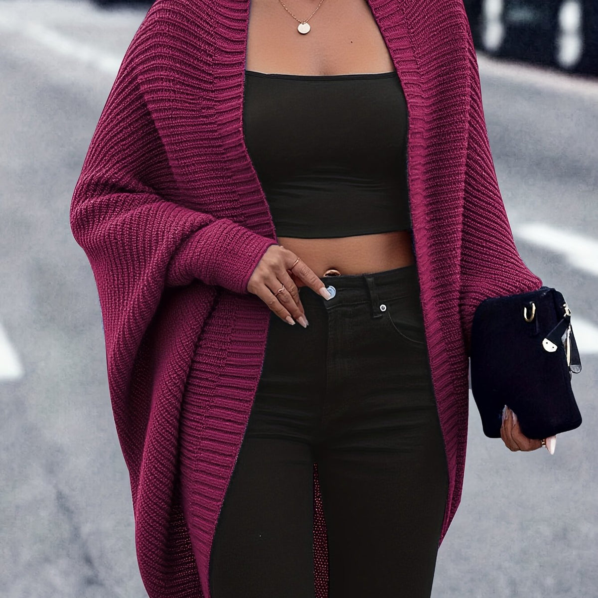 VIDAL BORDEAUX | GILET EN TRICOT SURDIMENSIONNÉE POUR FEMMES