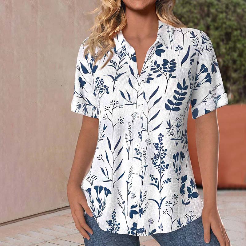 VIDAL BORDEAUX | BLOUSE IMPRIMÉE FEUILLES POUR FEMMES