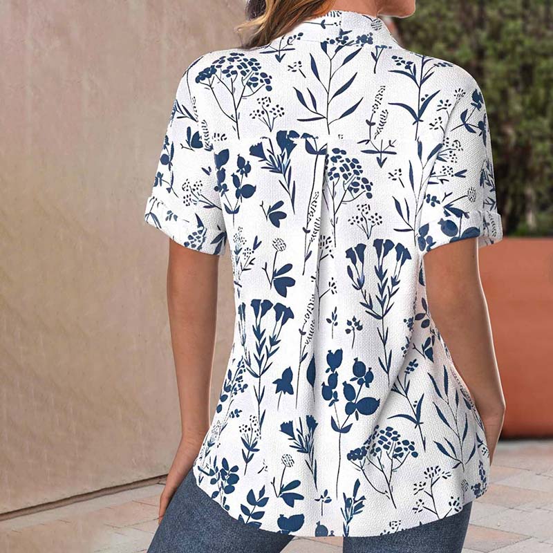VIDAL BORDEAUX | BLOUSE IMPRIMÉE FEUILLES POUR FEMMES